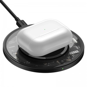 Зврядка Qi BASEUS Simple Magnetic Wireless Charger (suit for IP12) |15W| (WXJK-E02) transparent-black