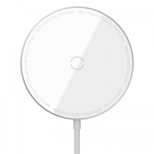 Зарядка Qi BASEUS Simple Mini Magnetic Wireless Charger (suit for Iphone 12 with Type-C cable 1.5 m) black