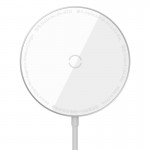 Зарядка Qi BASEUS Simple Mini Magnetic Wireless Charger (подходит для Iphone 12 с кабелем Type-C 1.5 м) белая