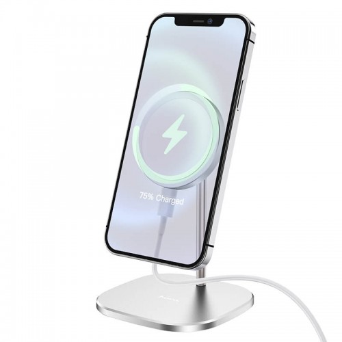 Зарядка Qi HOCO Happiness magnetic desktop wireless charger CW32 |15W| silver