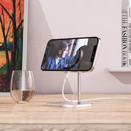 Зарядка Qi HOCO Happiness magnetic desktop wireless charger CW32 |15W| silver