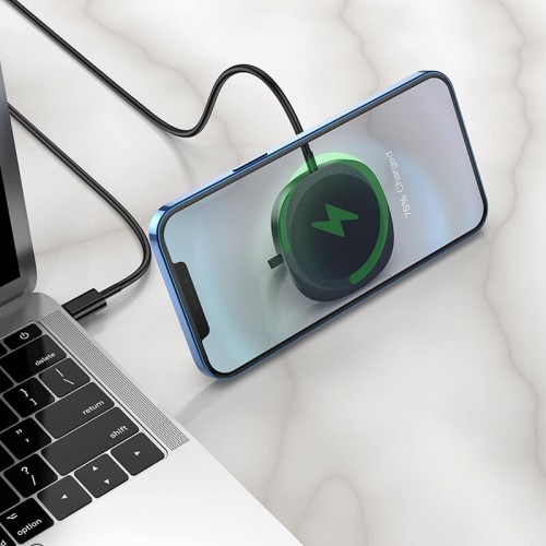 Зарядка Qi Hoco core magnetic holder wireless fast charger CW35 |15W| black
