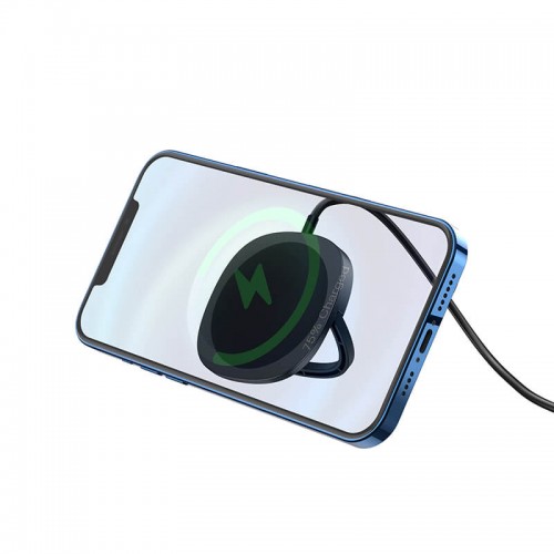 Зарядка Qi Hoco core magnetic holder wireless fast charger CW35 |15W| silver