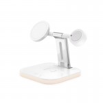 Зарядка Qi 3in1 LED Magnetic беспроводное зарядное устройство JYD-WC101 |15W Макс| белый
