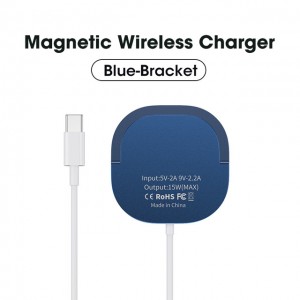 Зарядка Qi 2in1 MagSafe wireless charger with holder JYD-WC92 |15W Max| blue
