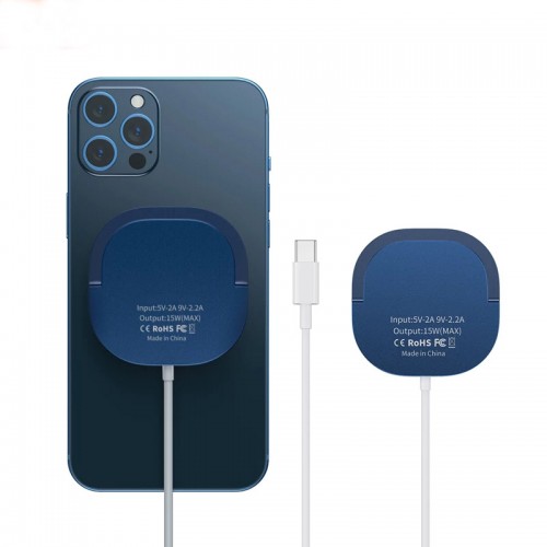 Зарядка Qi 2in1 MagSafe wireless charger with holder JYD-WC92 |15W Max| blue