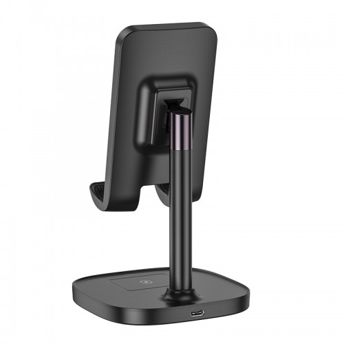 Зарядка Qi HOCO Thorough 2-in-1 stand with wireless fast charging CW37 |5-15W Max, PD/QC, 178mm|