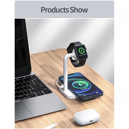 Зарядка Qi 2in1 wireless charger JYD-WC109 |15W Max, Phone/Apple-Android Watch Compatible| (Not included Watch charger) black