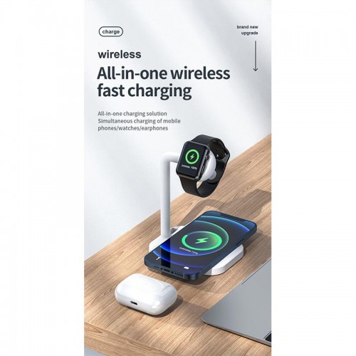 Зарядка Qi 2in1 wireless charger JYD-WC109 |15W Max, Phone/Apple-Android Watch Compatible| (Not included Watch charger) black