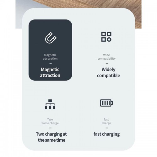 Зарядка Qi 2in1 wireless charger JYD-WC109 |15W Max, Phone/Apple-Android Watch Compatible| (Not included Watch charger) black