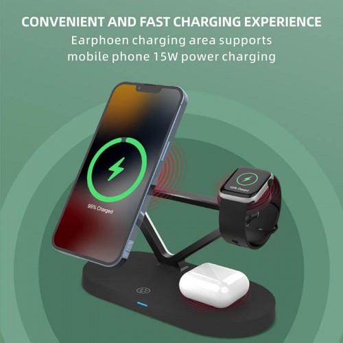 Зарядка Qi 3in1 Magnetic wireless charger JYD-WC126 |5-15W|