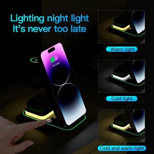 Зарядка Qi 4in1 Magnetic Wireless Charger XYJ A8 |Phone, Apple Watch, AirPods|