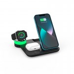 Зарядка Qi 4in1 wireless charger RGB X499 |Phone/Watch/Earphones, 15W Max| black