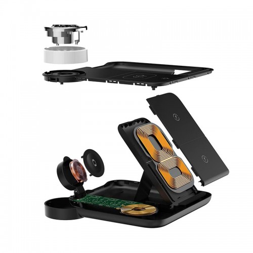 Зарядка Qi 4in1 wireless charger RGB X499 |Phone/Watch/Earphones, 15W Max|