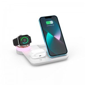 Зарядка Qi 4in1 wireless charger RGB X499 |Phone/Watch/Earphones, 15W Max|