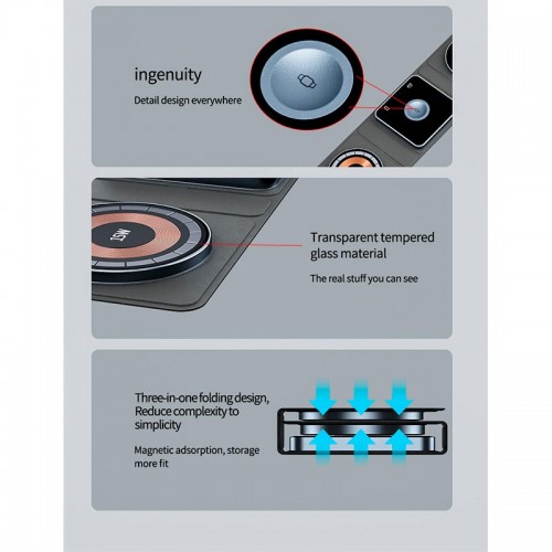 Зарядка Qi 3in1 Foldable Magnetic Wireless Charger XYJ X8 |Phone, Apple Watch, AirPods|