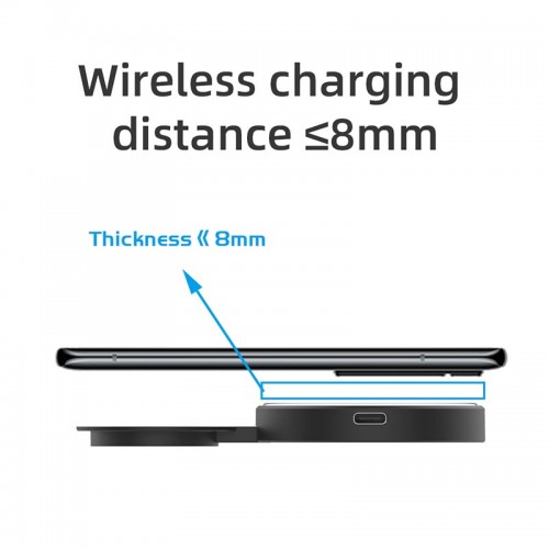 Зарядка Qi 2 in 1 Transparent Magnetic Wireless Charger Q4A |15W, Phone/AirPods|