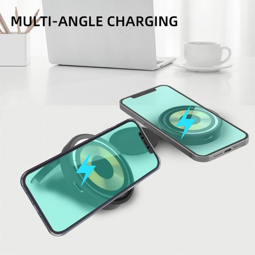 Зарядка Qi 2 in 1 Transparent Magnetic Wireless Charger Q4A |15W, Phone/AirPods|