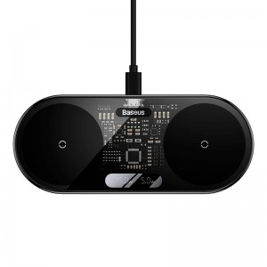 Зарядка Qi Baseus Digital LED Display 2in1 Wireless Charger Universal version |20W| black