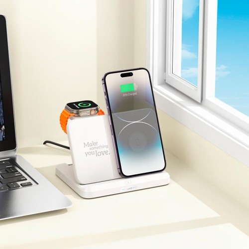 Зарядка Qi Pass folding 3-in-1 wireless fast charger CQ7 (iWatch + SAM) |15W| black