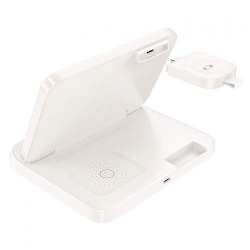 Зарядка Qi Pass folding 3-in-1 wireless fast charger CQ7 (iWatch + SAM) |15W| white