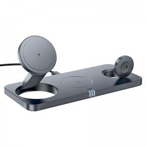 Зарядка Qi HOCO Outstanding 3-in-1 desktop folding magnetic wireless fast charger CQ22 |15W|