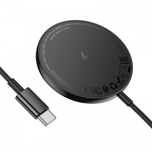 Зарядка Qi Hoco Phantom magnetic wireless fast charger with digital display CW61 |15W| black