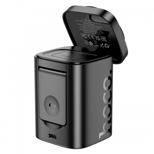 Зарядка Qi HOCO CQ20 Clever 3-in-1 desktop wireless fast charger |15W| black