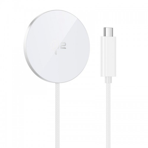 Заряджання Qi HOCO Fast Qi2 magnetic wireless fast charger CW63 |1.2m, 15W Max, 2A| white