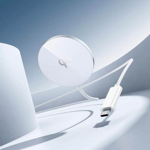 Заряджання Qi HOCO Fast Qi2 magnetic wireless fast charger CW63 |1.2m, 15W Max, 2A| white