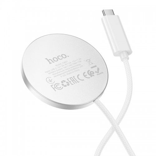 Заряджання Qi HOCO Fast Qi2 magnetic wireless fast charger CW63 |1.2m, 15W Max, 2A| white