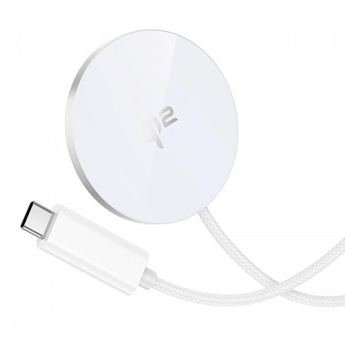 Заряджання Qi HOCO Fast Qi2 magnetic wireless fast charger CW63 |1.2m, 15W Max, 2A| white