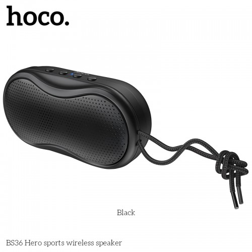 Акустика HOCO Hero sports BT5. 0 TWS BS36 |AUX, TF CARD, FM, USB| black