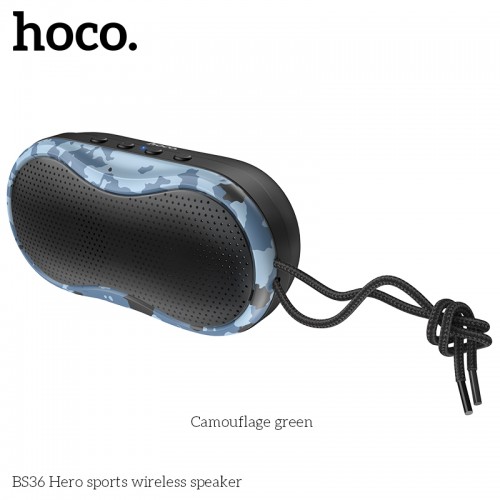 Акустика HOCO Hero sports BT5. 0 TWS BS36 |AUX, TF CARD, FM, USB| black