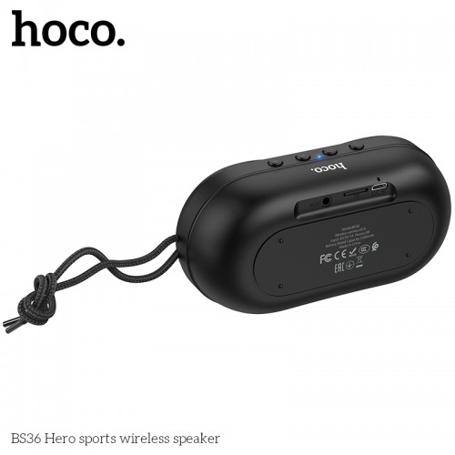 Акустика HOCO Hero sports BT5. 0 TWS BS36 |AUX, TF CARD, FM, USB| black