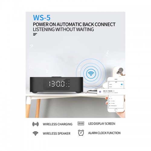 Акустика YISON with Qi Charger WS-5 |3W*2| black