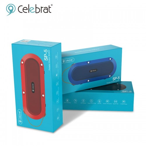 Акустика CELEBRAT Outdoor SP-5 |BT5.0, TWS, IPX7| red