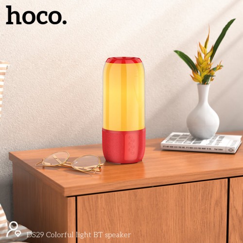 Акустика Hoco Colorful light BT speaker DS29 |BT5.0, AUX, FM, TF, USB| red
