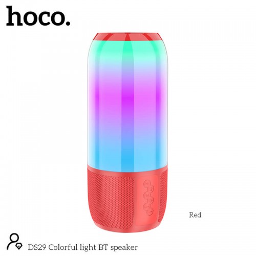 Акустика Hoco Colorful light BT speaker DS29 |BT5.0, AUX, FM, TF, USB| red