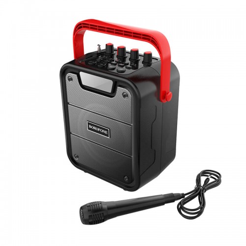 Акустика-караоке BOROFONE Cool karaoke BT speaker bp7 |10W, BT5.0 AUX, FM, TF, USB, 4800mAh| black