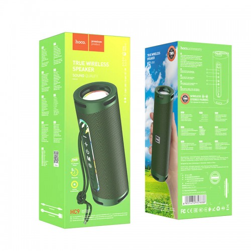 Акустика HOCO Dazzling Pulse sports BT speaker HC9 |BT5.1, TWS, AUX, FM, TF, USB, 5Hours, 5W| blue