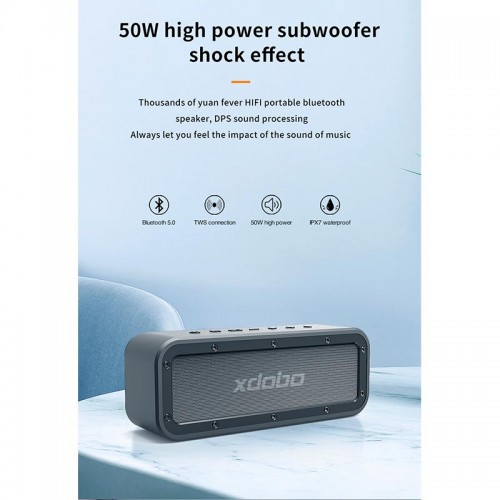 Акустика xdobo Wake 1983 IPX7 |BT5.0, AUX, 25x2W, TWS, 10h Max| black