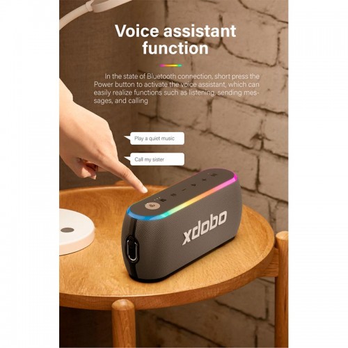 Акустика xdobo x8 III IPX7 |BT5.3, EQ, 2*30W, TWS, AUX/TF/USB, 12h Max| black