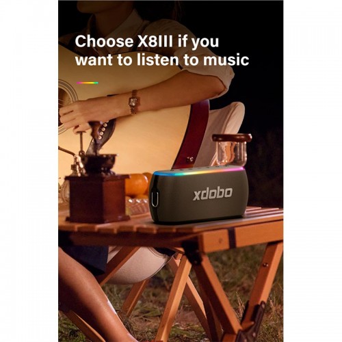 Акустика xdobo x8 III IPX7 |BT5.3, EQ, 2*30W, TWS, AUX/TF/USB, 12h Max| black