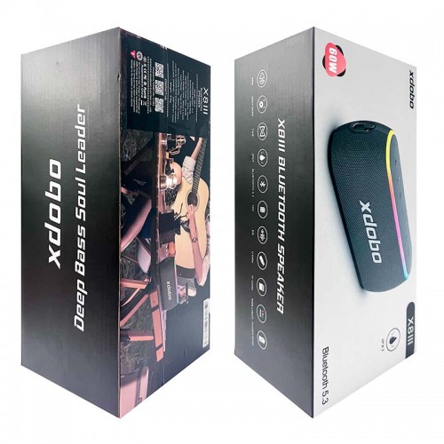 Акустика xdobo x8 III IPX7 |BT5.3, EQ, 2*30W, TWS, AUX/TF/USB, 12h Max| black