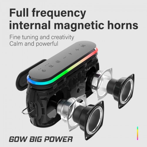 Акустика xdobo x8 III IPX7 |BT5.3, EQ, 2*30W, TWS, AUX/TF/USB, 12h Max| black