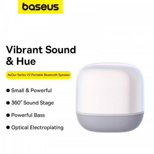 Акустика Baseus Aequr V2 Wireless Speaker Moon |BT5.0, 3EQ, 30h, TWS| white