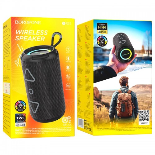 Акустика Borofone Noble sports BT speaker BR37 |BT5.3, USB/TF/FM/AUX, TWS, 5Wx2, 2h| Camouflage-Green