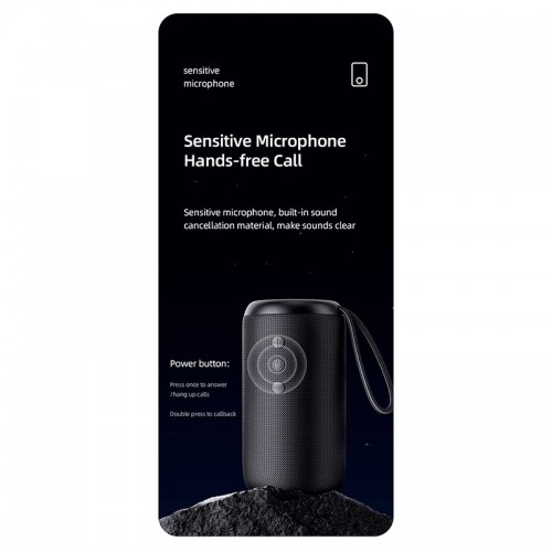 Акустика USAMS Waterproof Wireless Speaker with Lanyard YC011 IPX7 |BT5.0, 4h| black