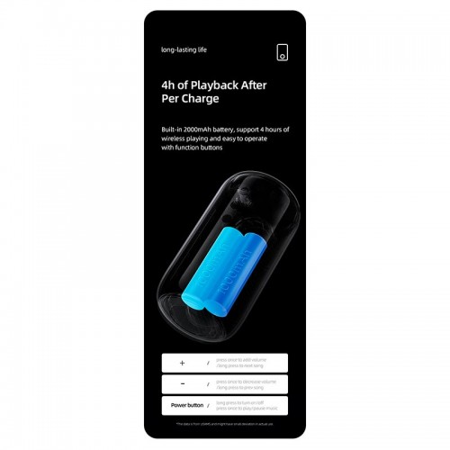 Акустика USAMS Waterproof Wireless Speaker with Lanyard YC011 IPX7 |BT5.0, 4h| black